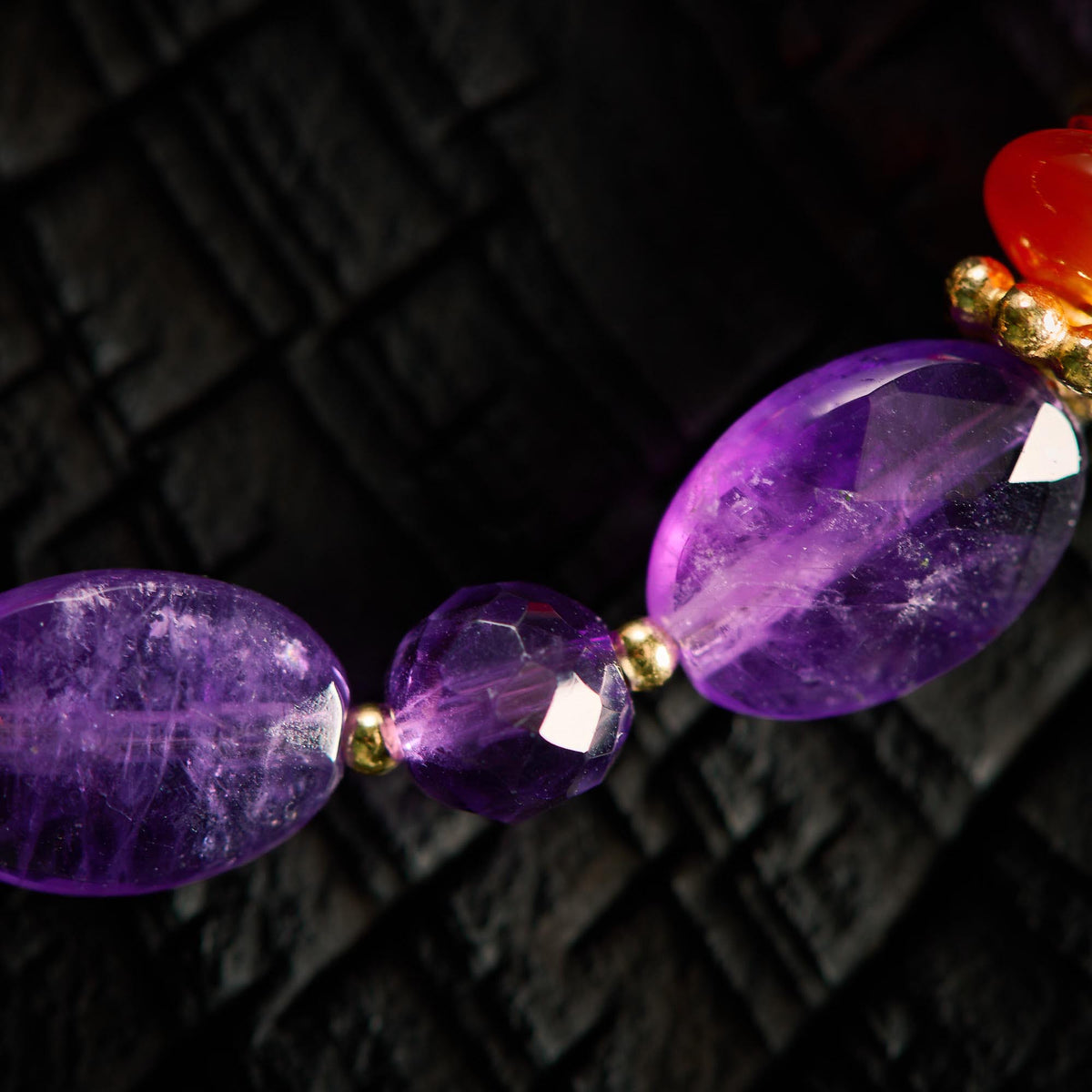 Bracelet en Cornaline et Améthyste