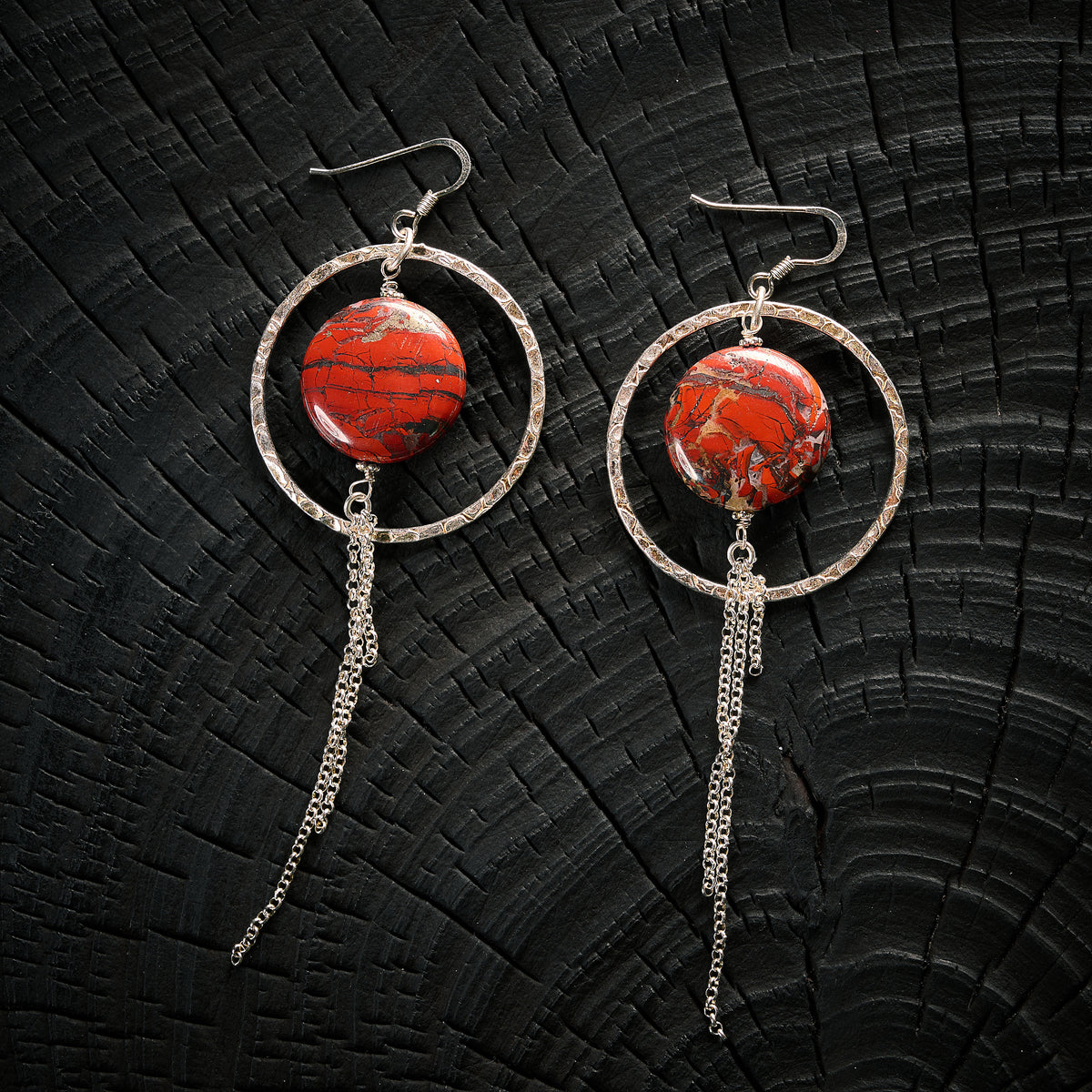 Boucles d'Oreilles en Jaspe Breccia