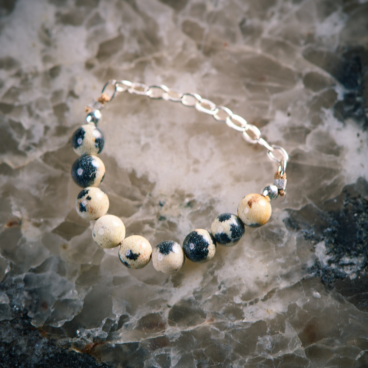 Bague en Jaspe Dalmatien