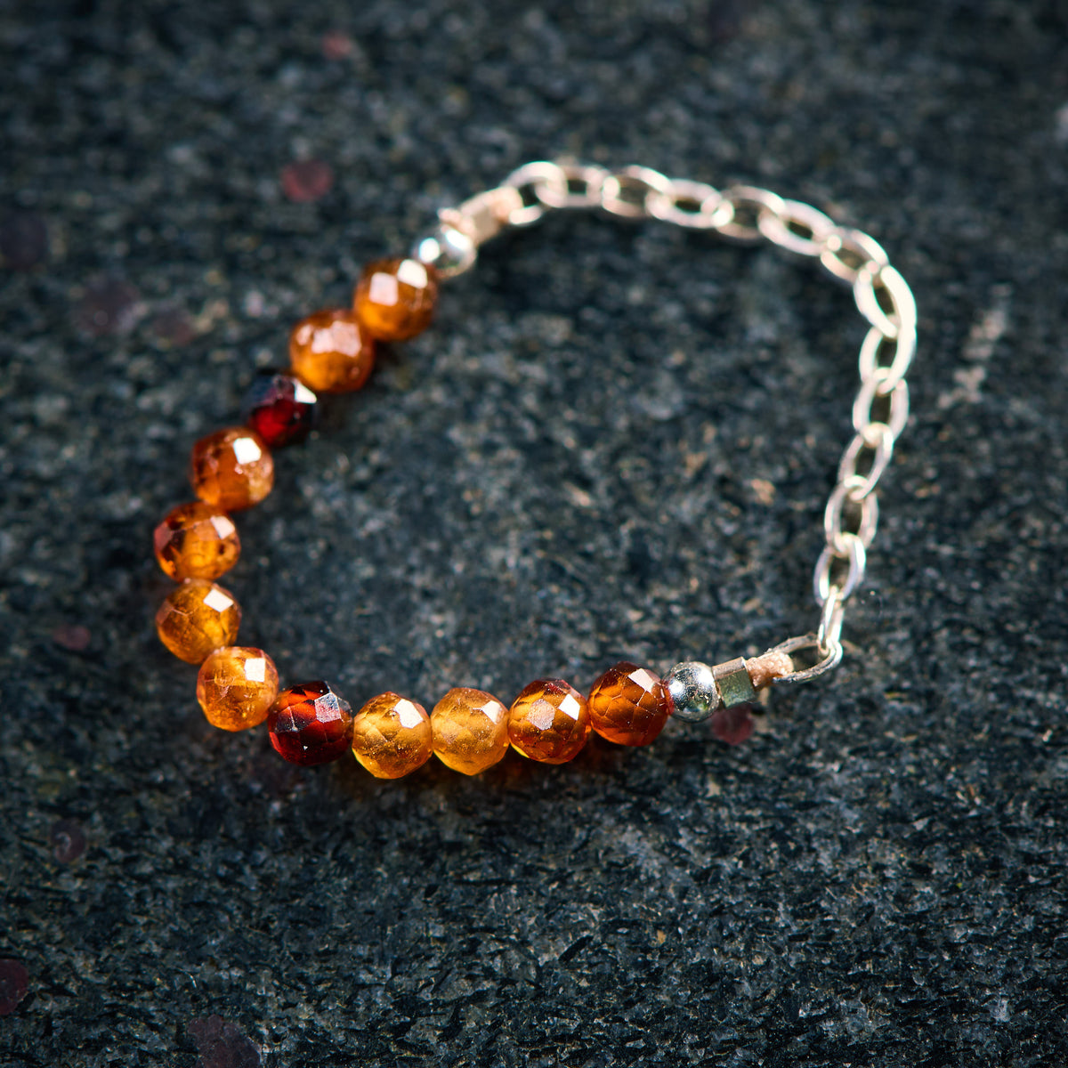 Bague en Grenat Hessonite - Orange