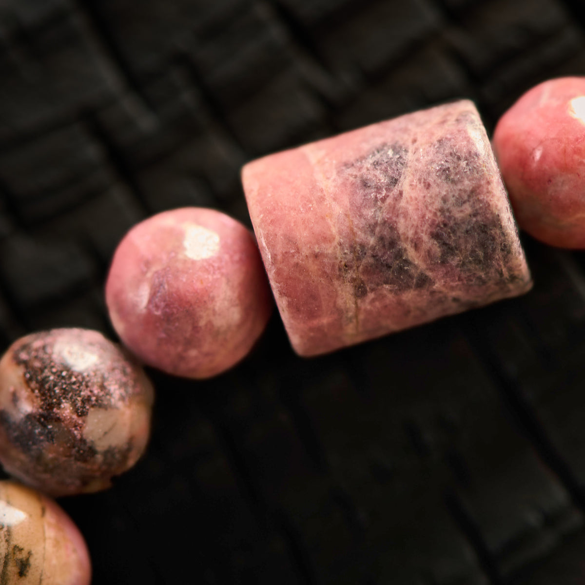 Bracelet élastique en Rhodonite
