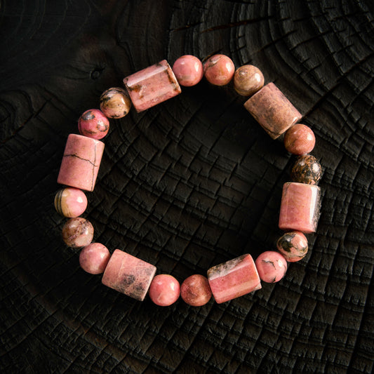 Bracelet élastique en Rhodonite