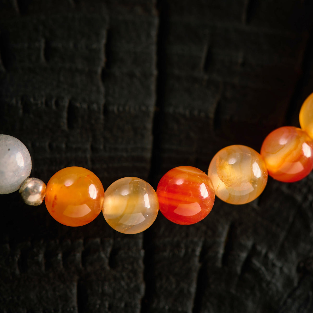 Bracelet élastique en Cornaline et Labradorite