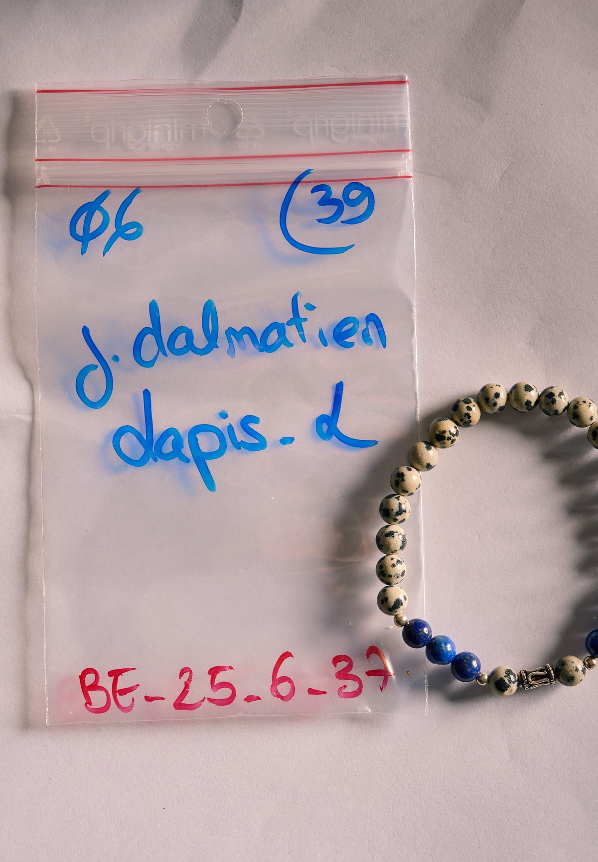 Bracelet élastique en Lapis Lazuli et Jaspe Dalmatien
