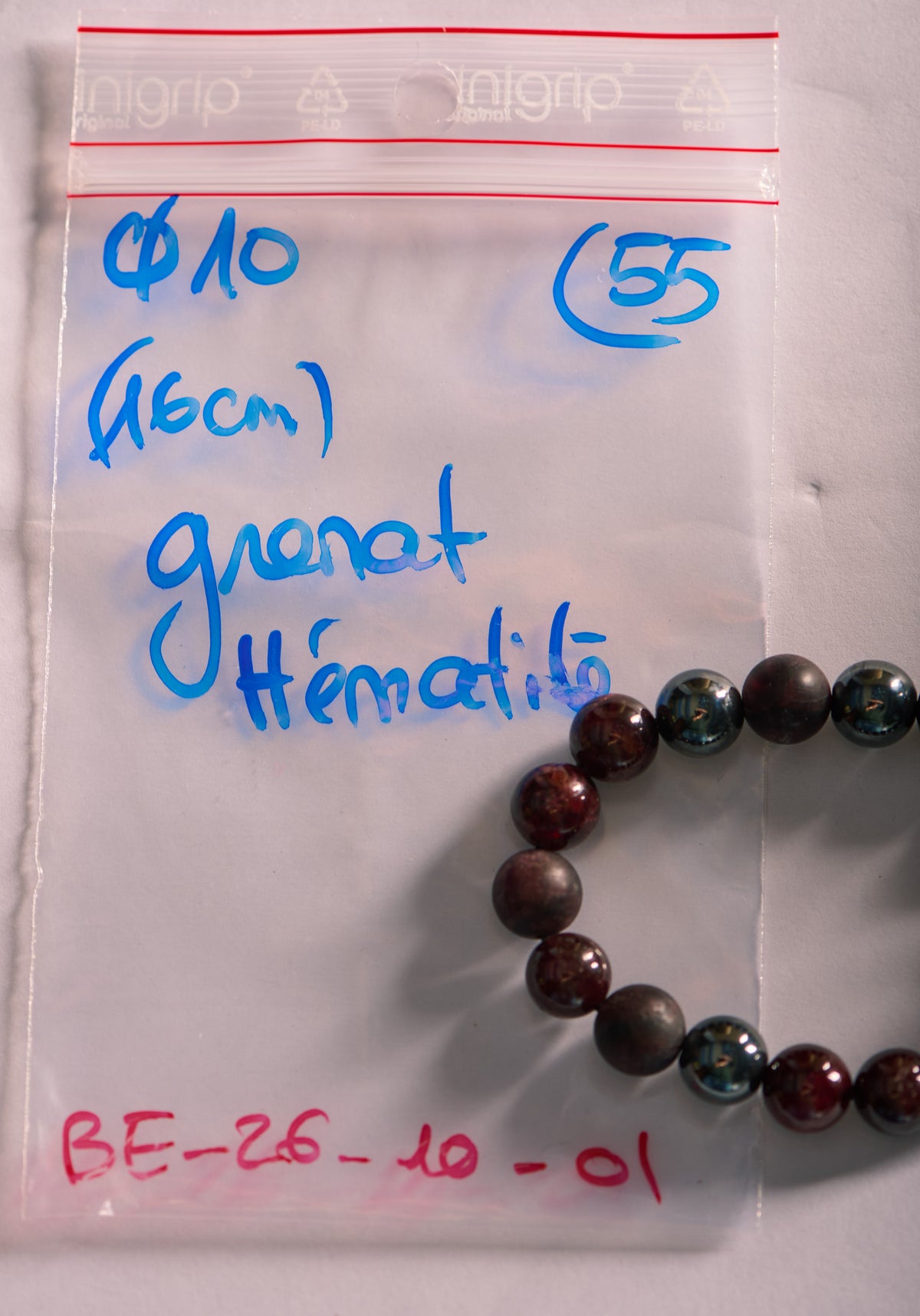 Bracelet élastique Grenat et Hématite