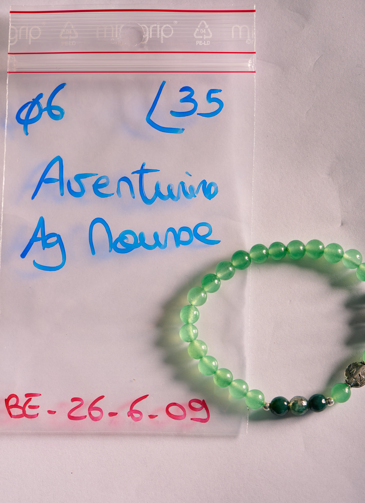 Bracelet élastique en Agate Mousse et Aventurine