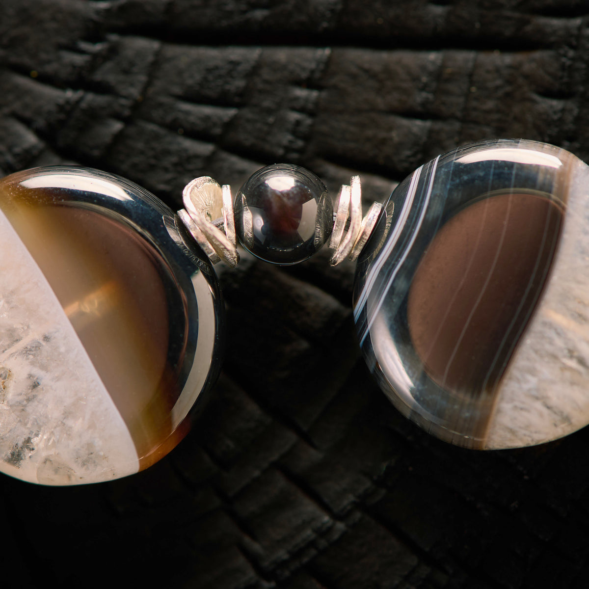 Bracelet élastique en Agate Rubanée - Sardonyx