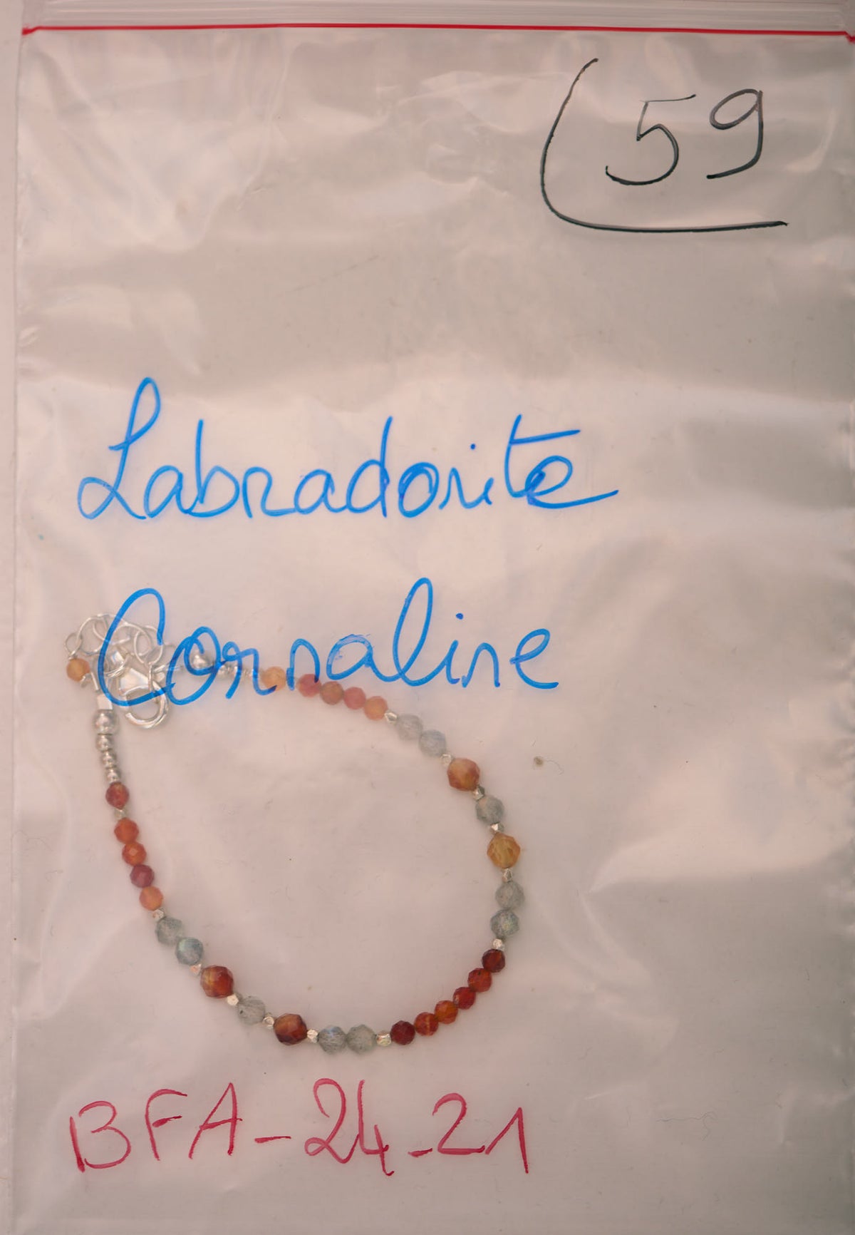 Bracelet en Labradorite et Cornaline