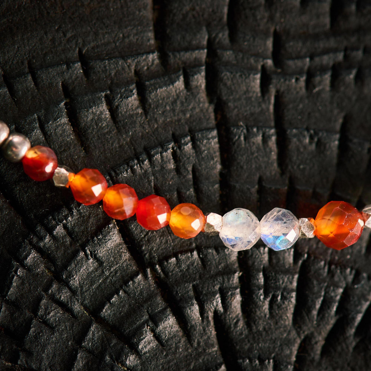Bracelet en Labradorite et Cornaline