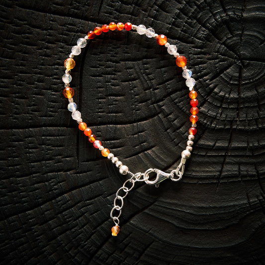 Bracelet en Labradorite et Cornaline