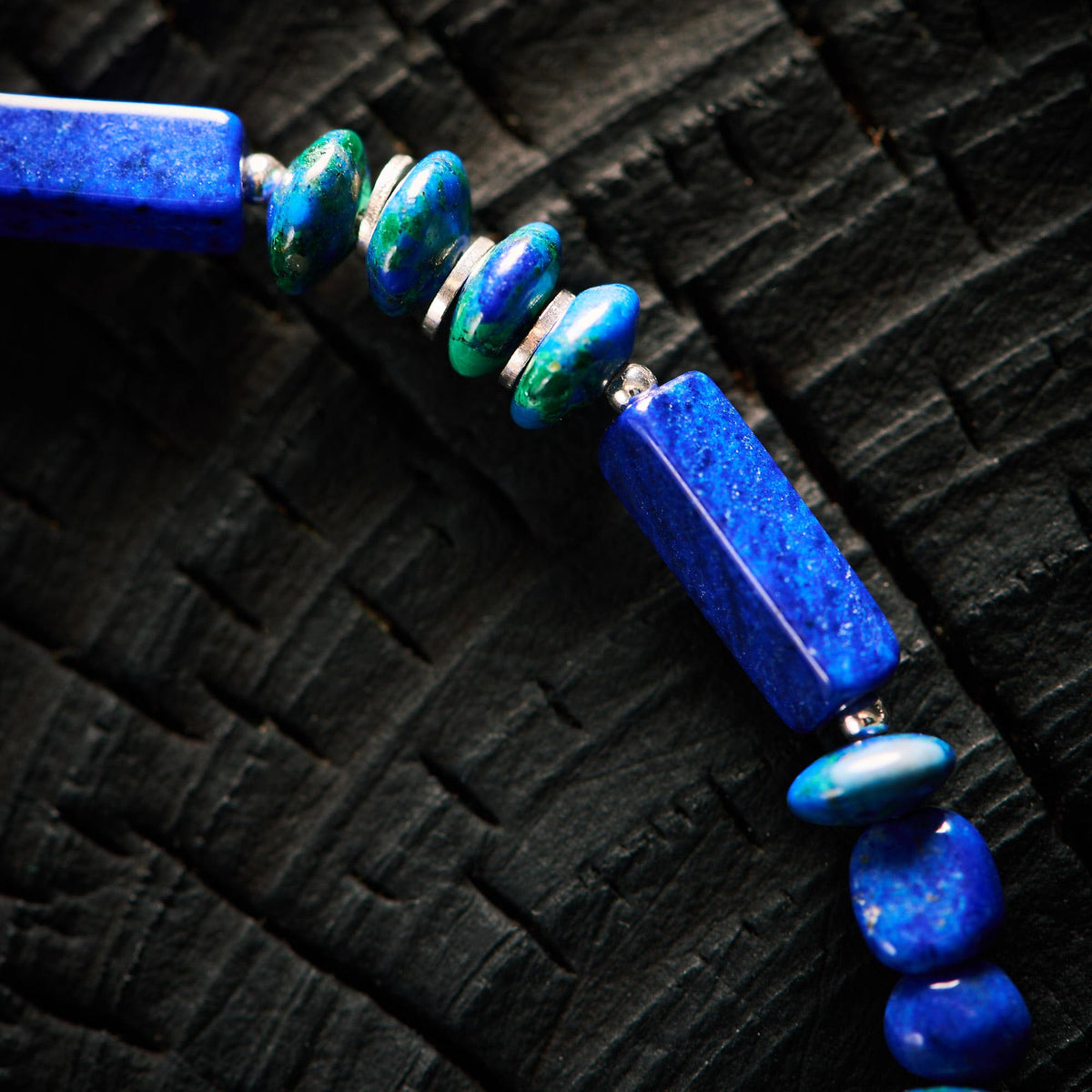 Bracelet en Lapis Lazuli et Azurite