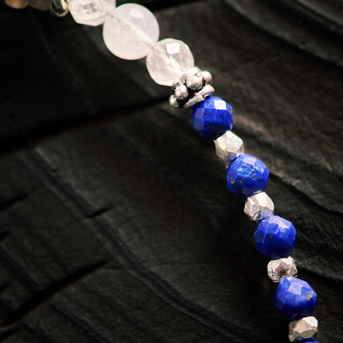 Bracelet en Lapis Lazuli, Pierre de Lune et Labradorite