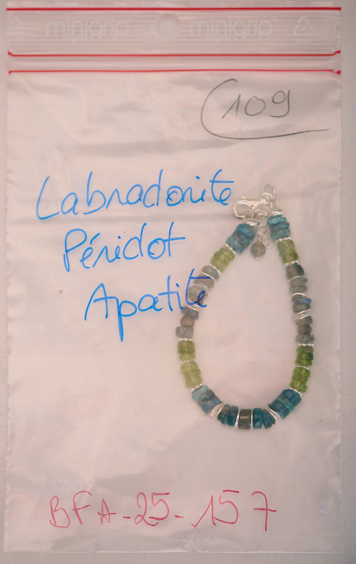 Bracelet en Labradorite, Péridot et Apatite