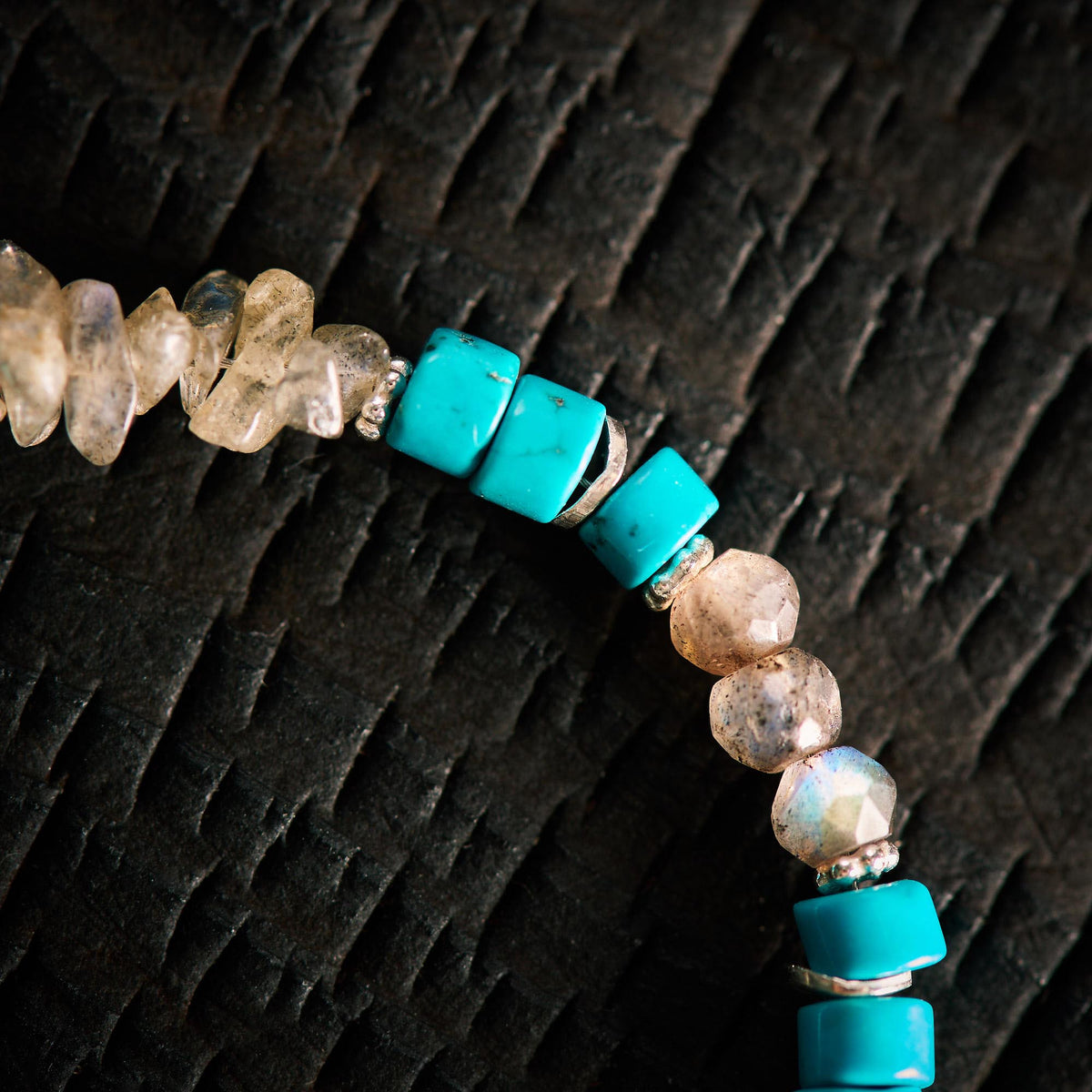 Bracelet en Labradorite et Turquoise