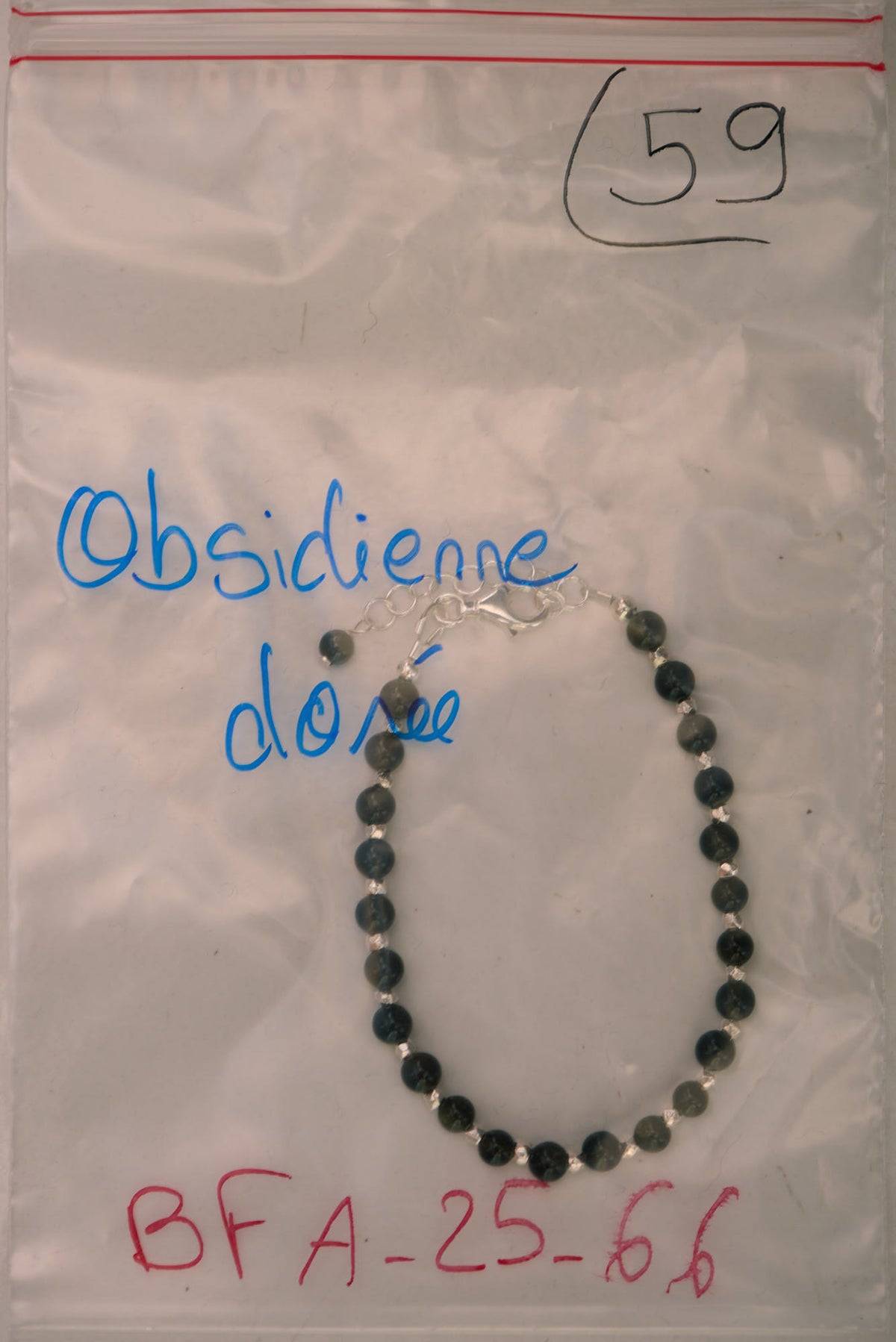 Bracelet en Obsidienne Dorée