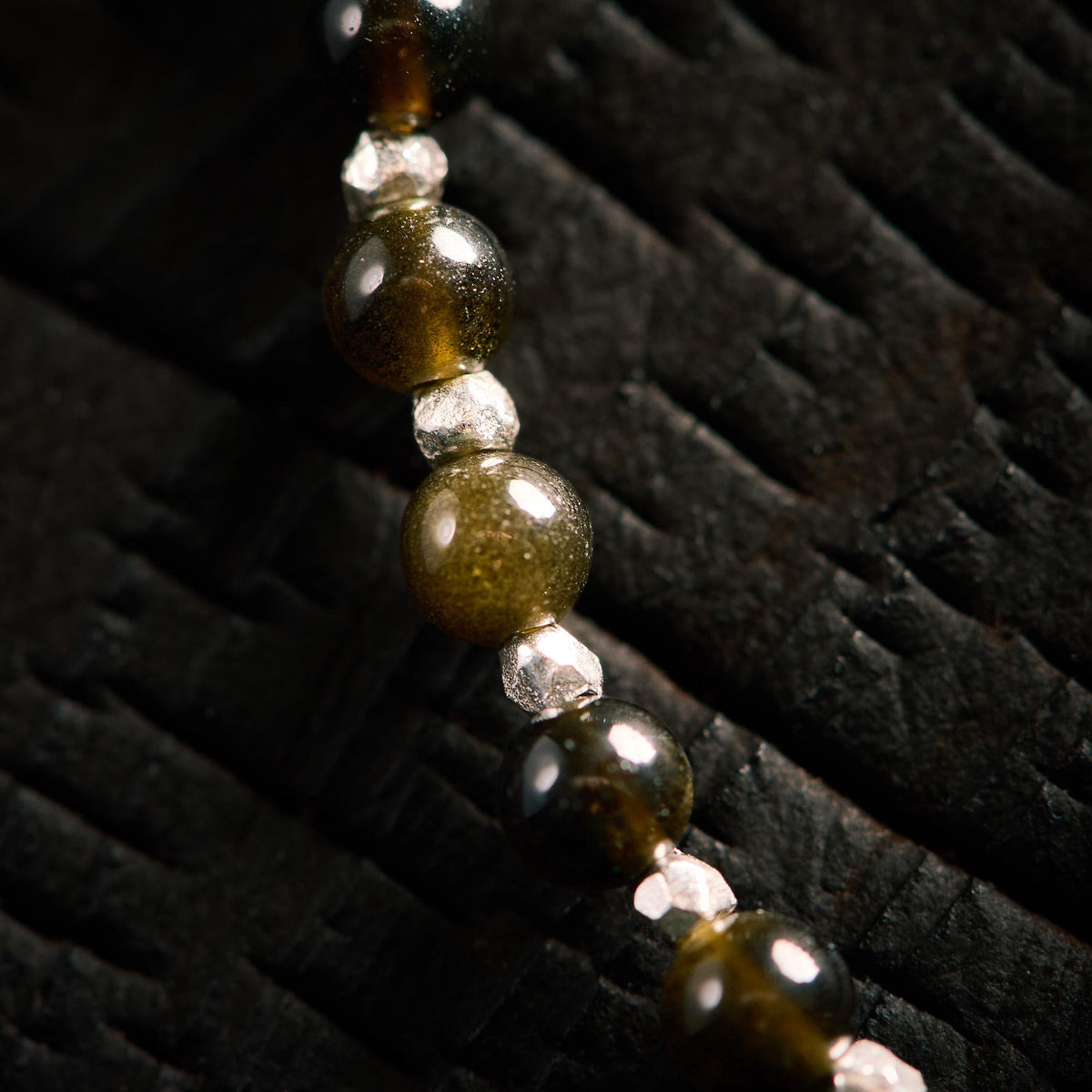 Bracelet en Obsidienne Dorée