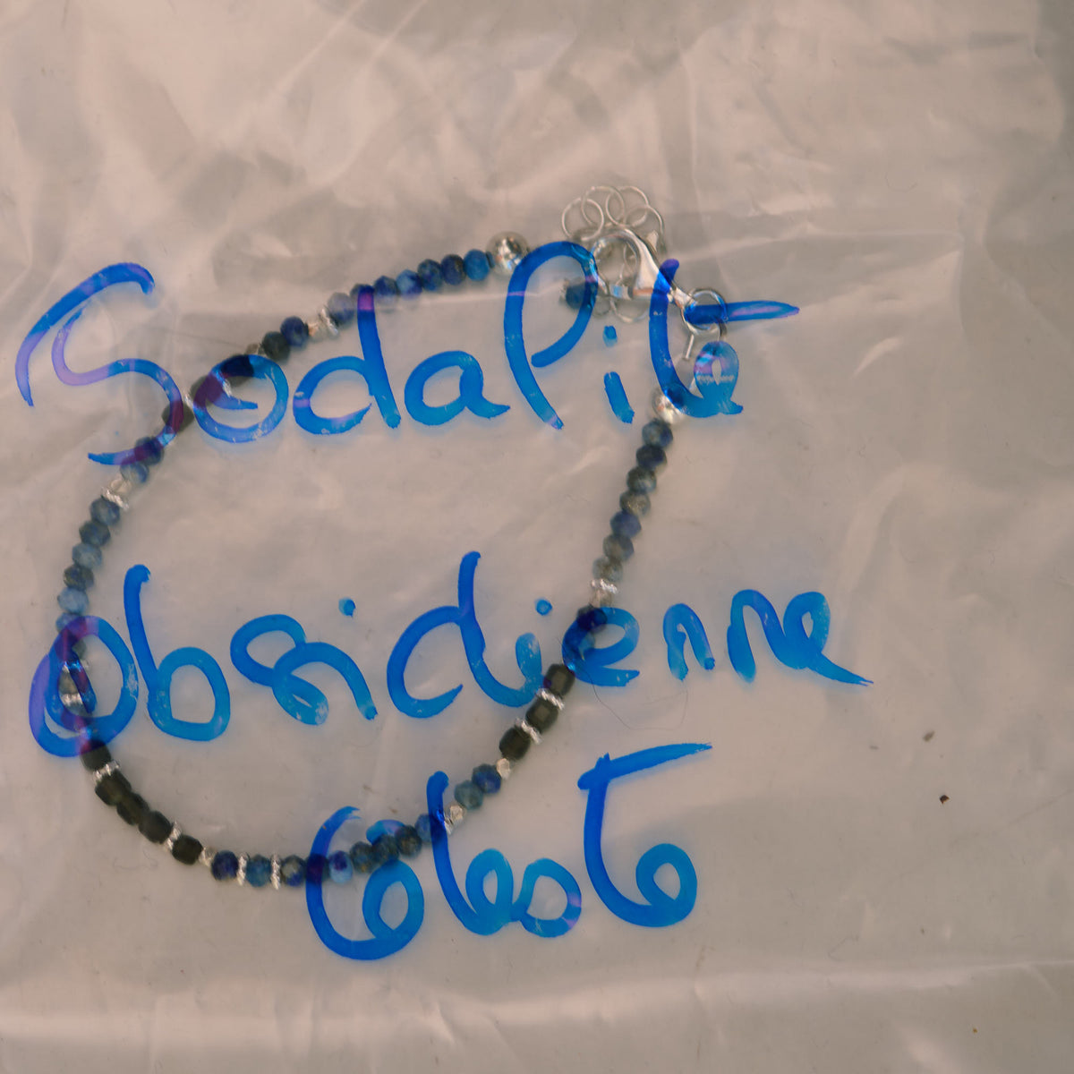 Bracelet en Sodalite et Obsidienne Oeil Céleste