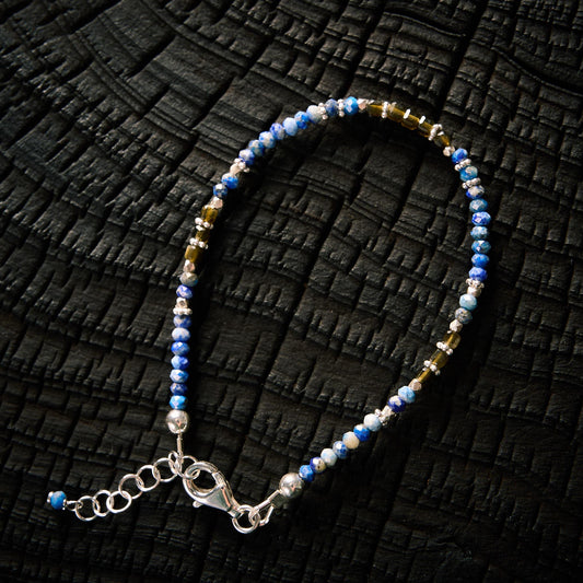 Bracelet en Sodalite et Obsidienne Oeil Céleste