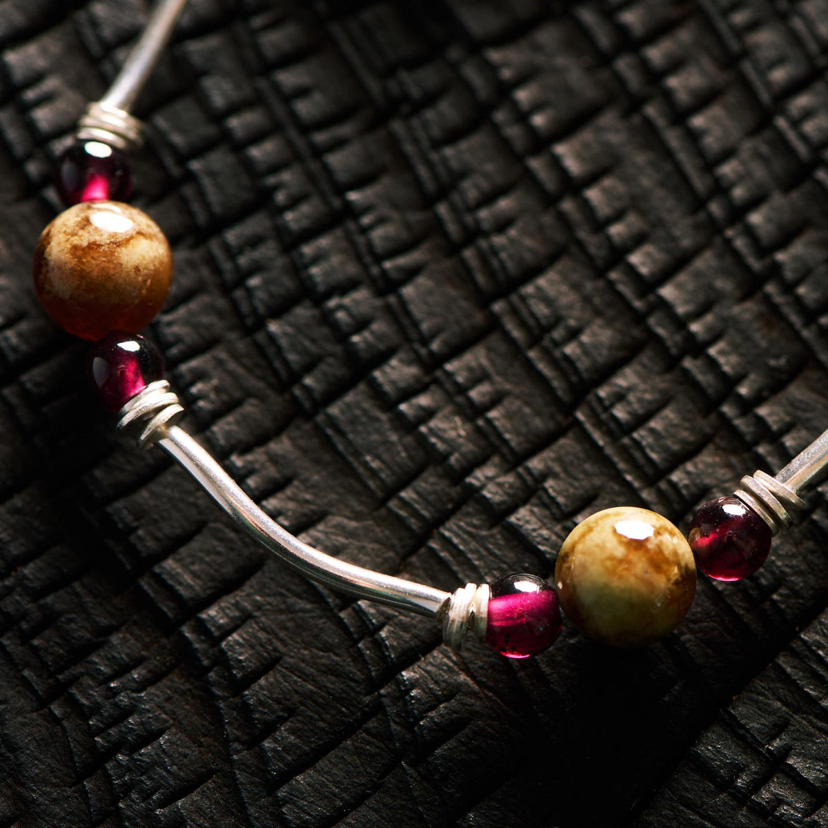 Bracelet en Grenat Rouge et Grenat Vert