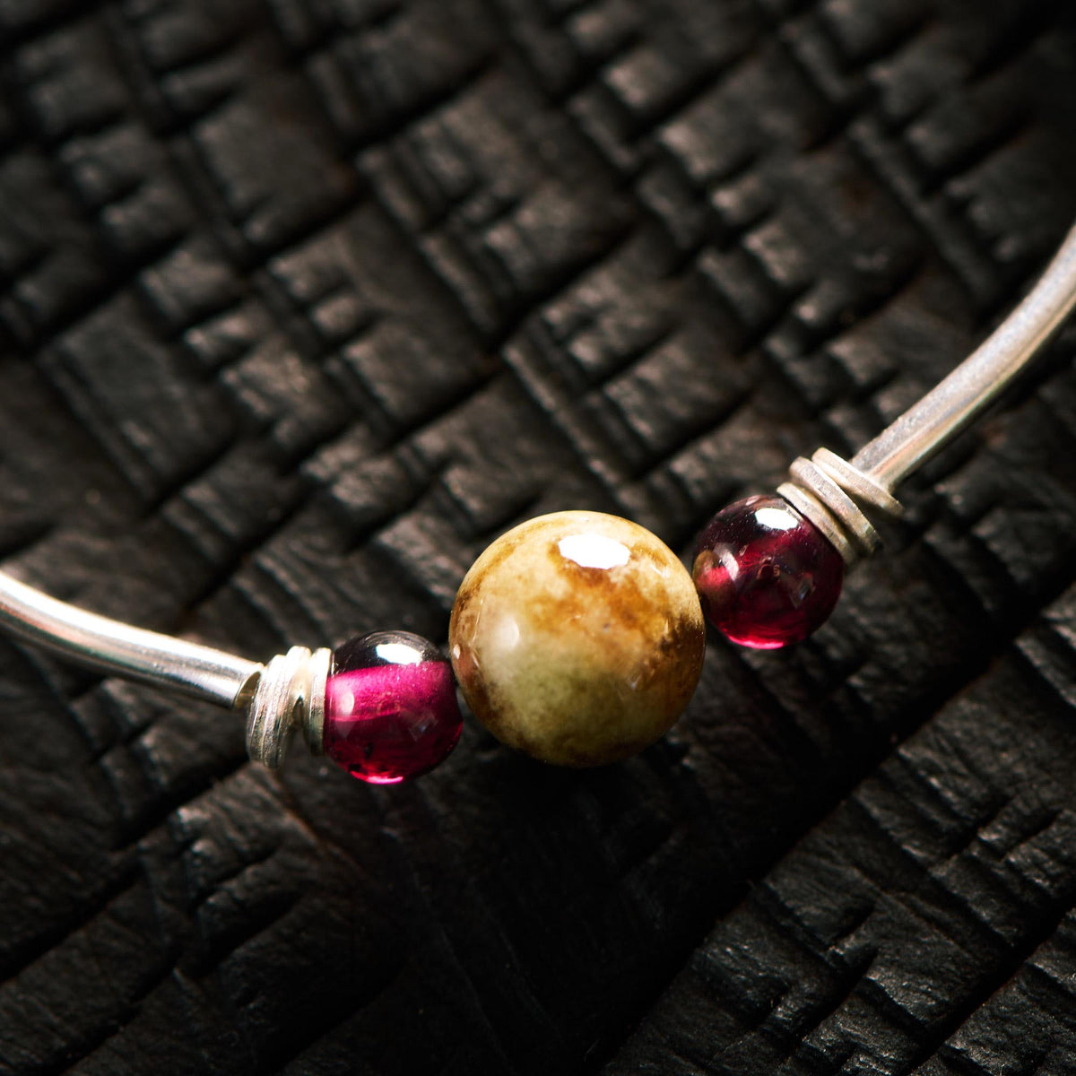 Bracelet en Grenat Rouge et Grenat Vert