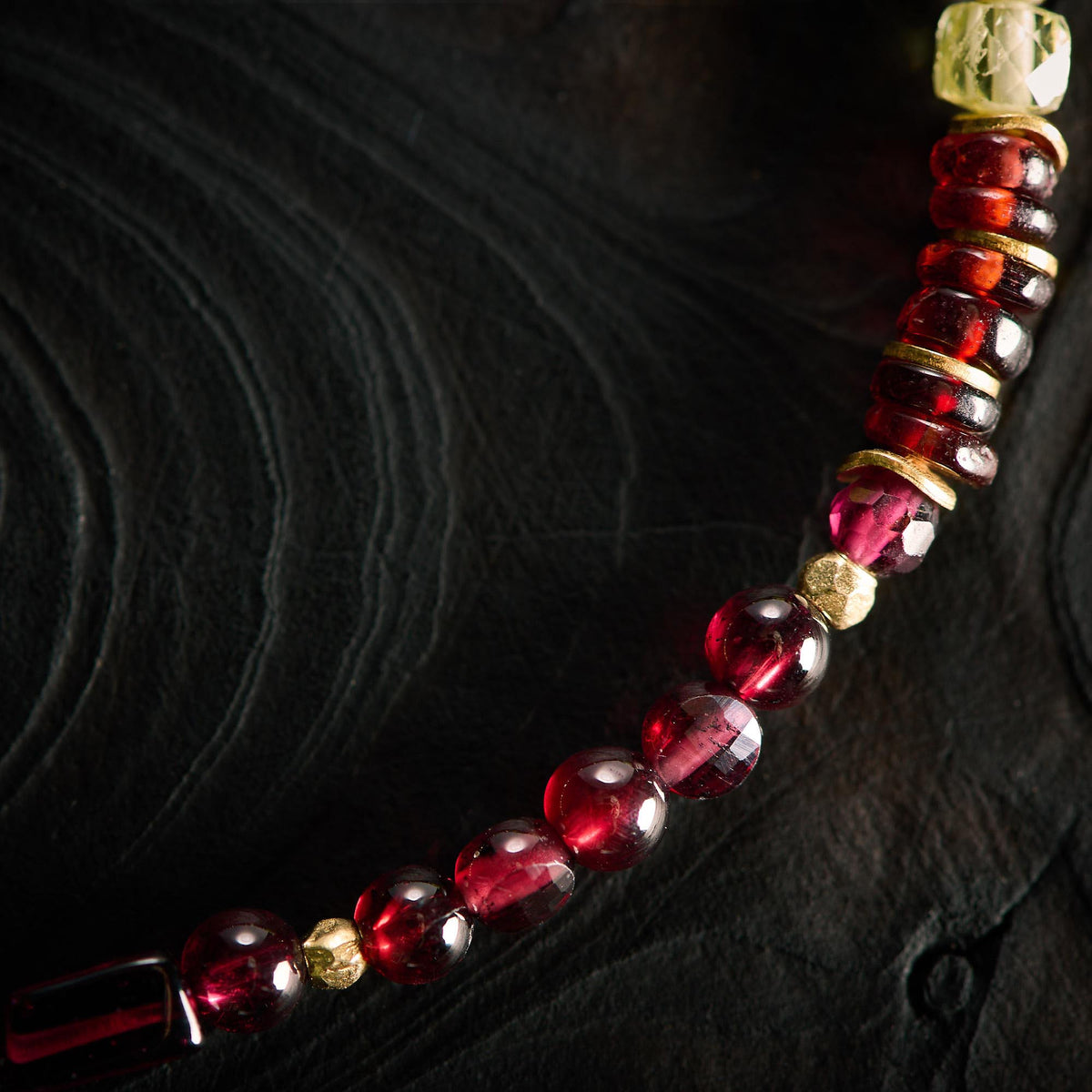 Bracelet en Grenat Rouge et Grenat Vert