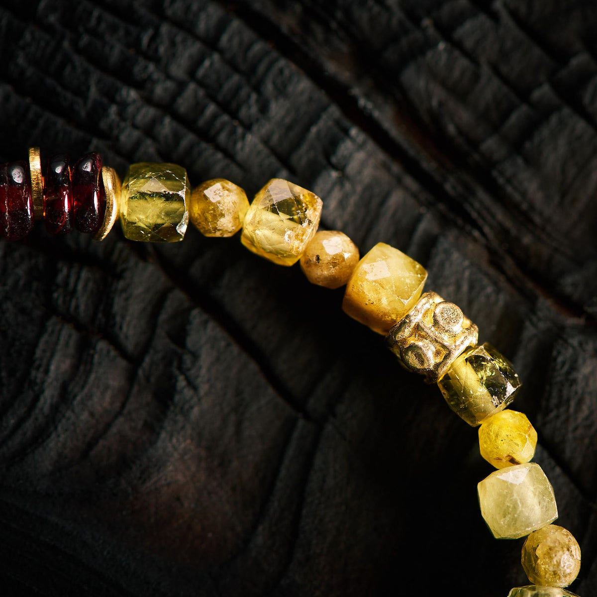 Bracelet en Grenat Rouge et Grenat Vert