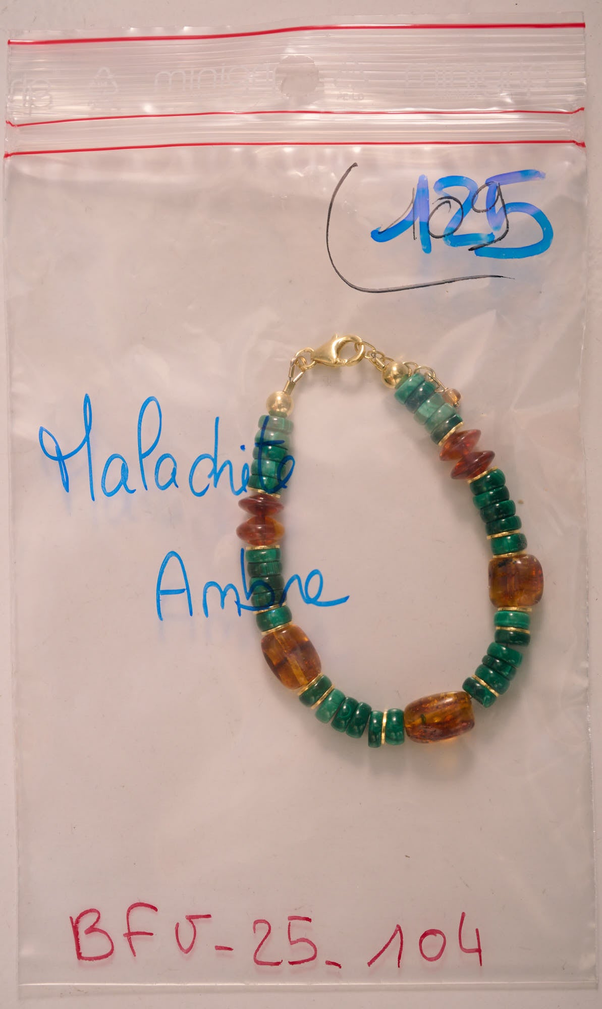 Bracelet en Malachite et Ambre