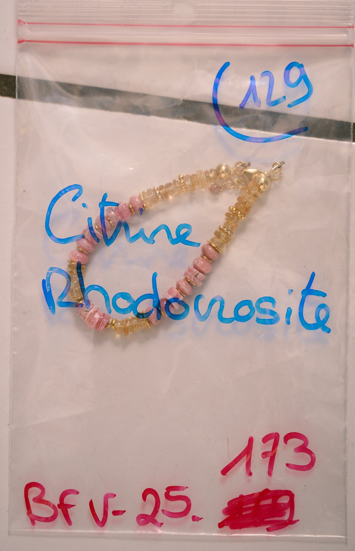 Bracelet en Citrine et Rhodocrosite