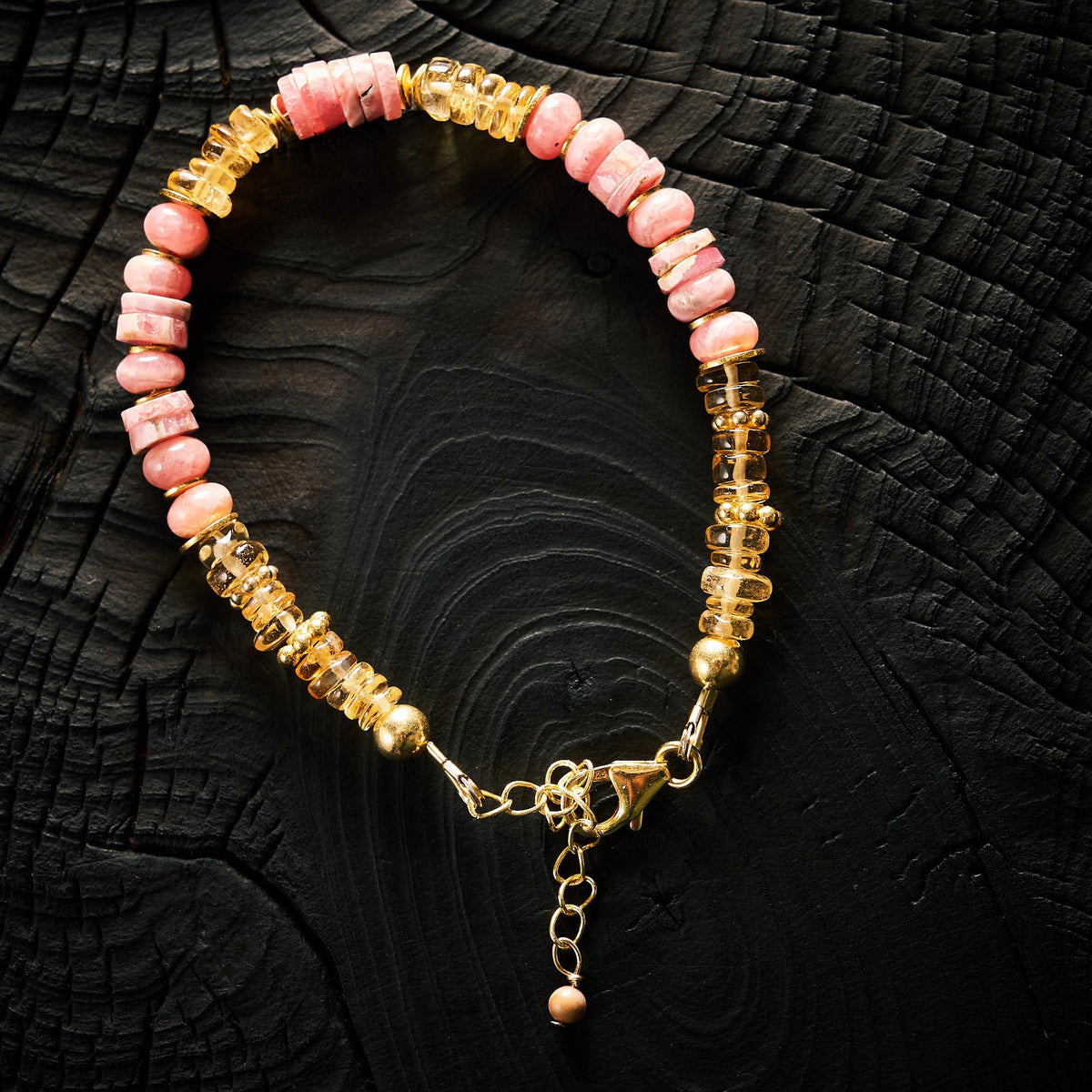 Bracelet en Rhodocrosite et Citrine