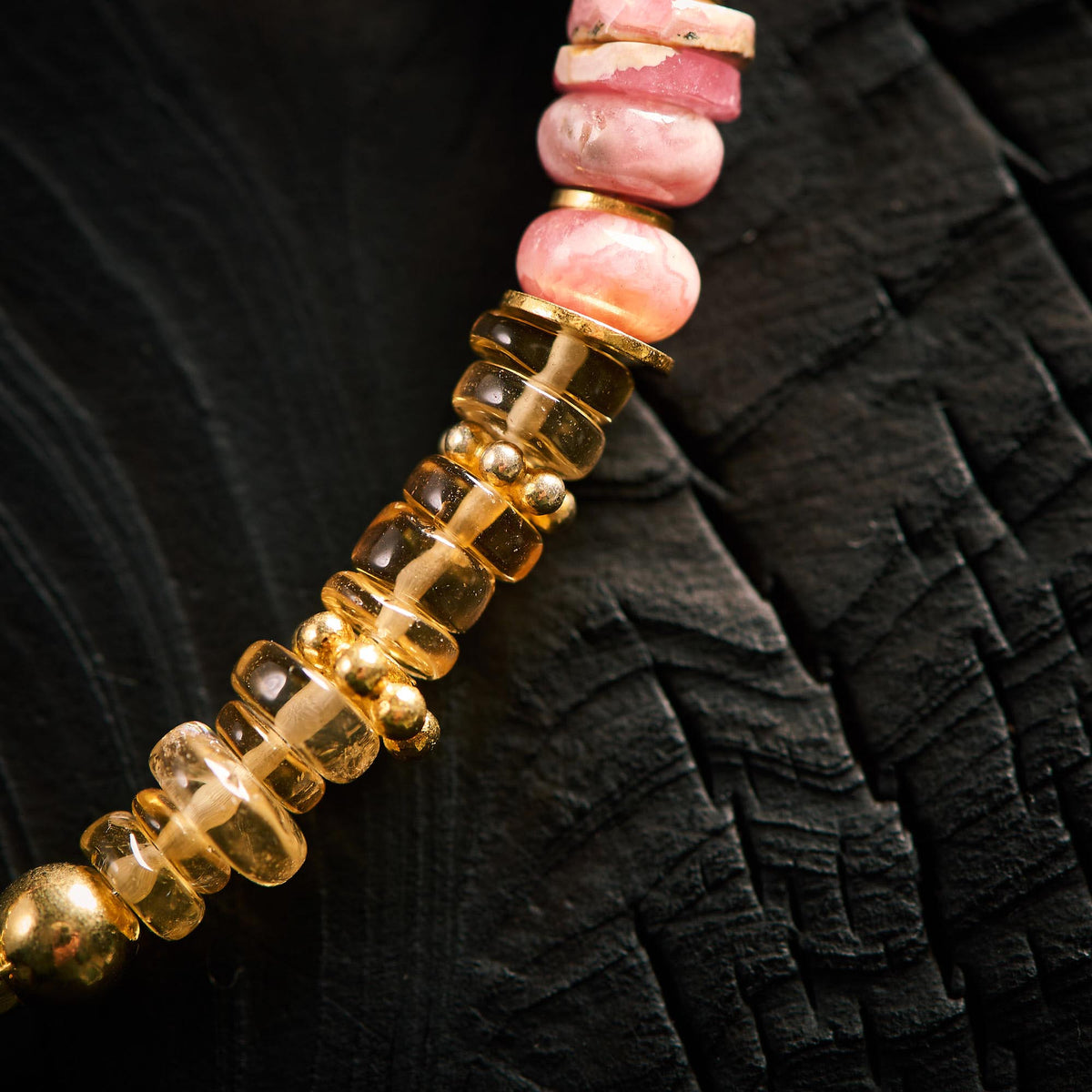 Bracelet en Rhodocrosite et Citrine