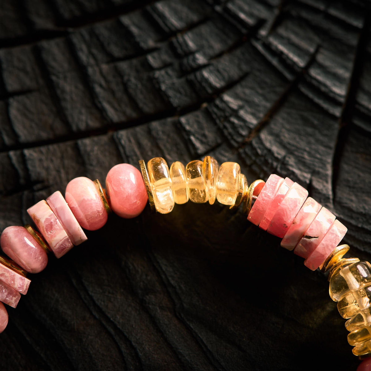 Bracelet en Rhodocrosite et Citrine