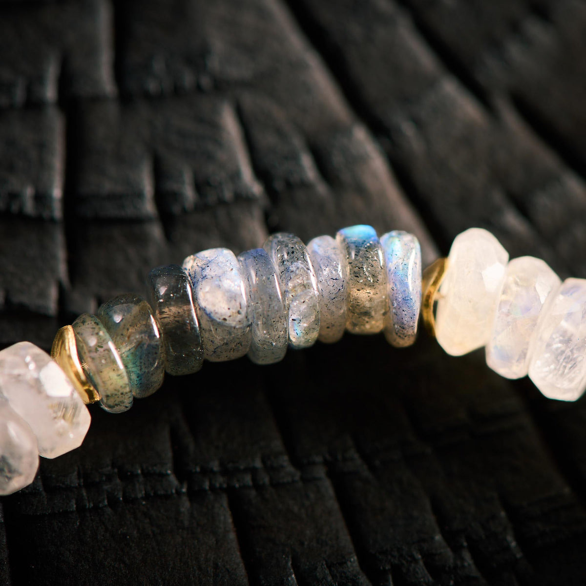 Bracelet en Pierre de Lune et Labradorite