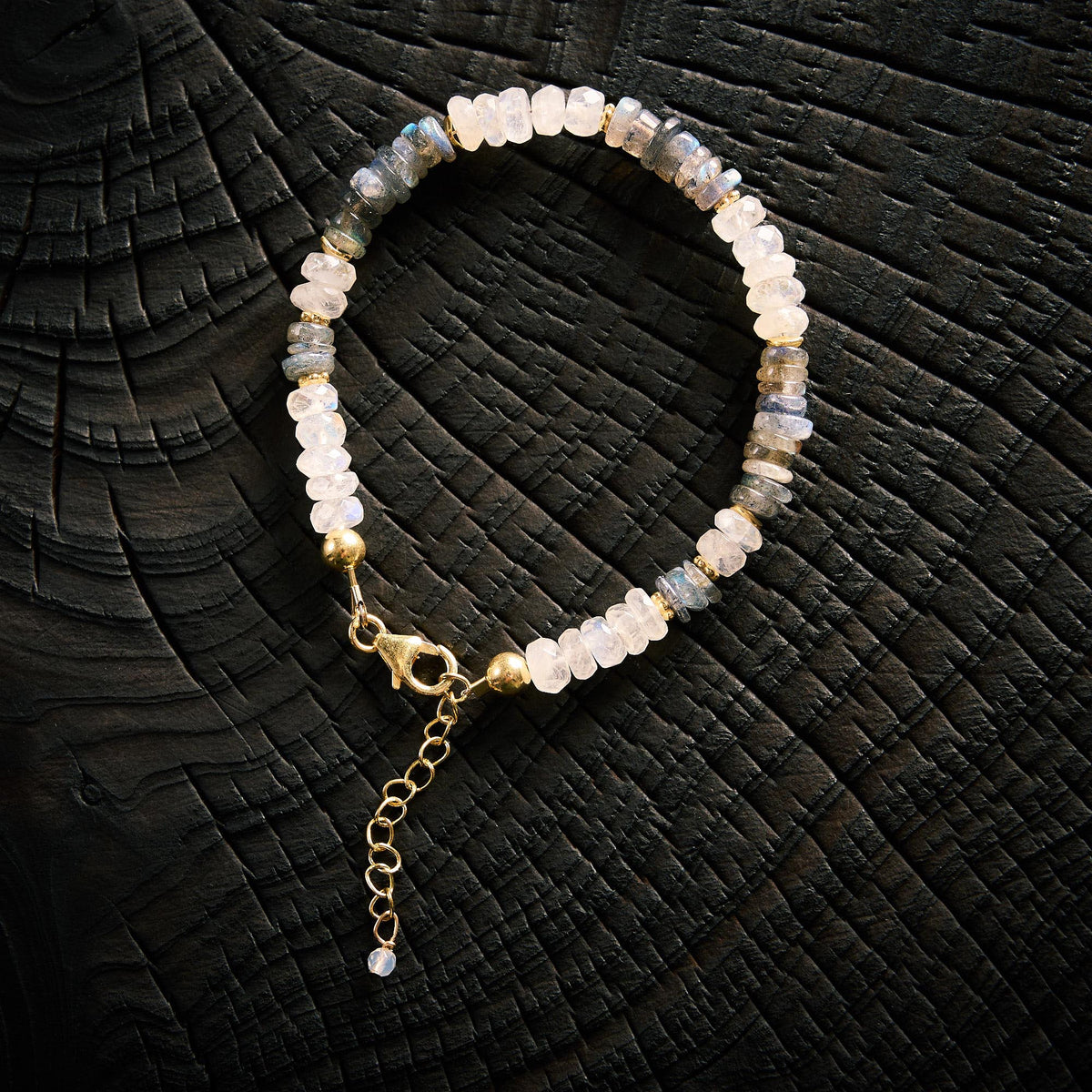 Bracelet en Pierre de Lune et Labradorite
