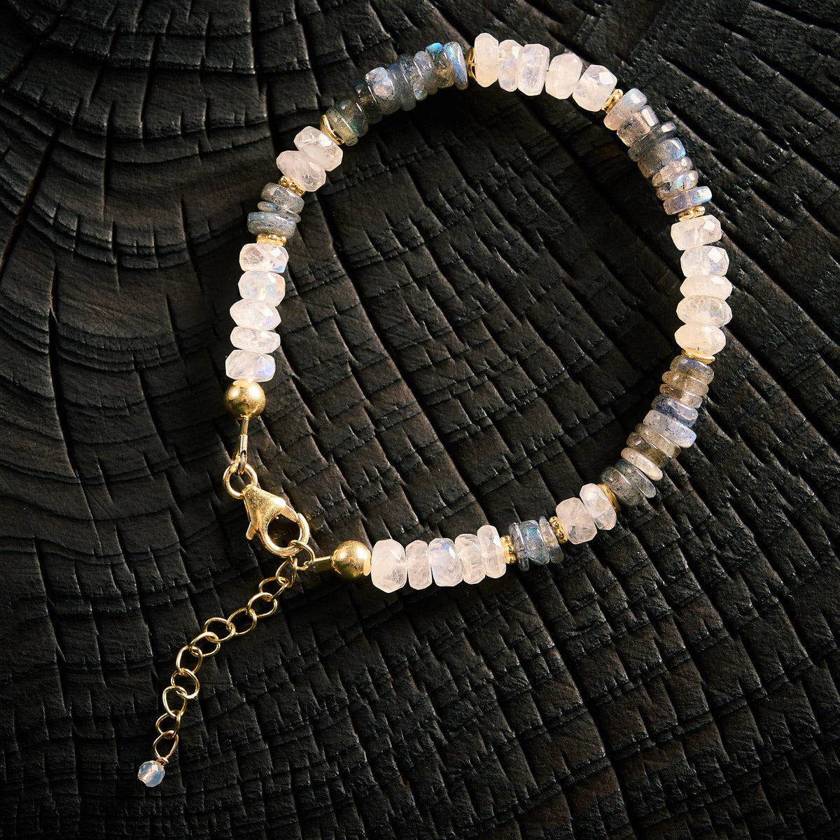 Bracelet en Pierre de Lune et Labradorite
