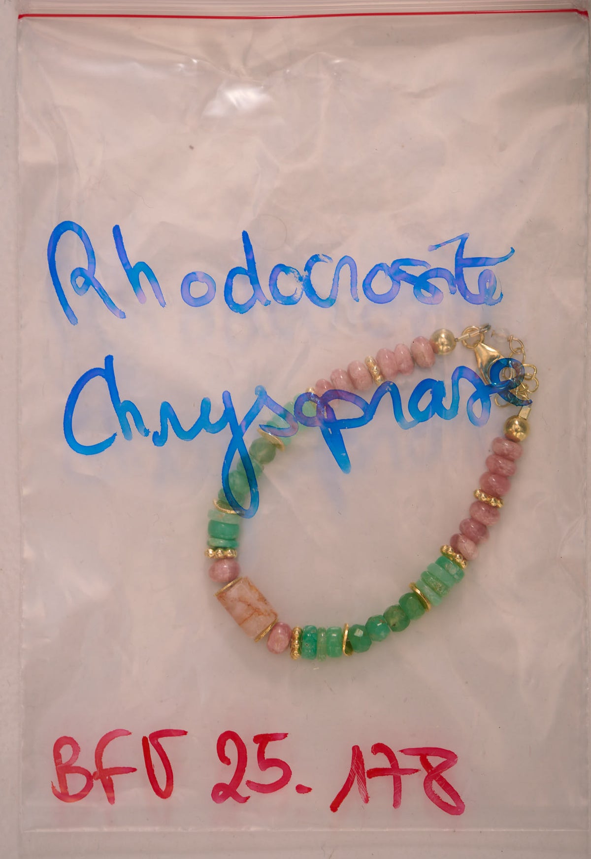 Bracelet en Rhodocrosite et Chrysoprase