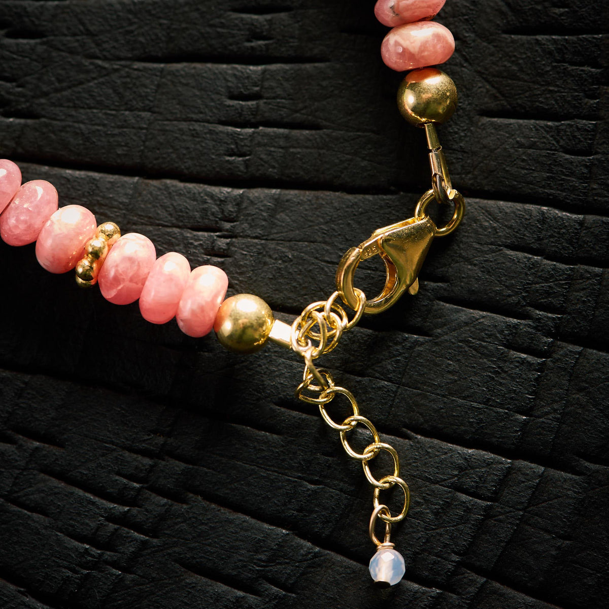 Bracelet en Chrysoprase, Rhodocrosite et Quartz Fraise