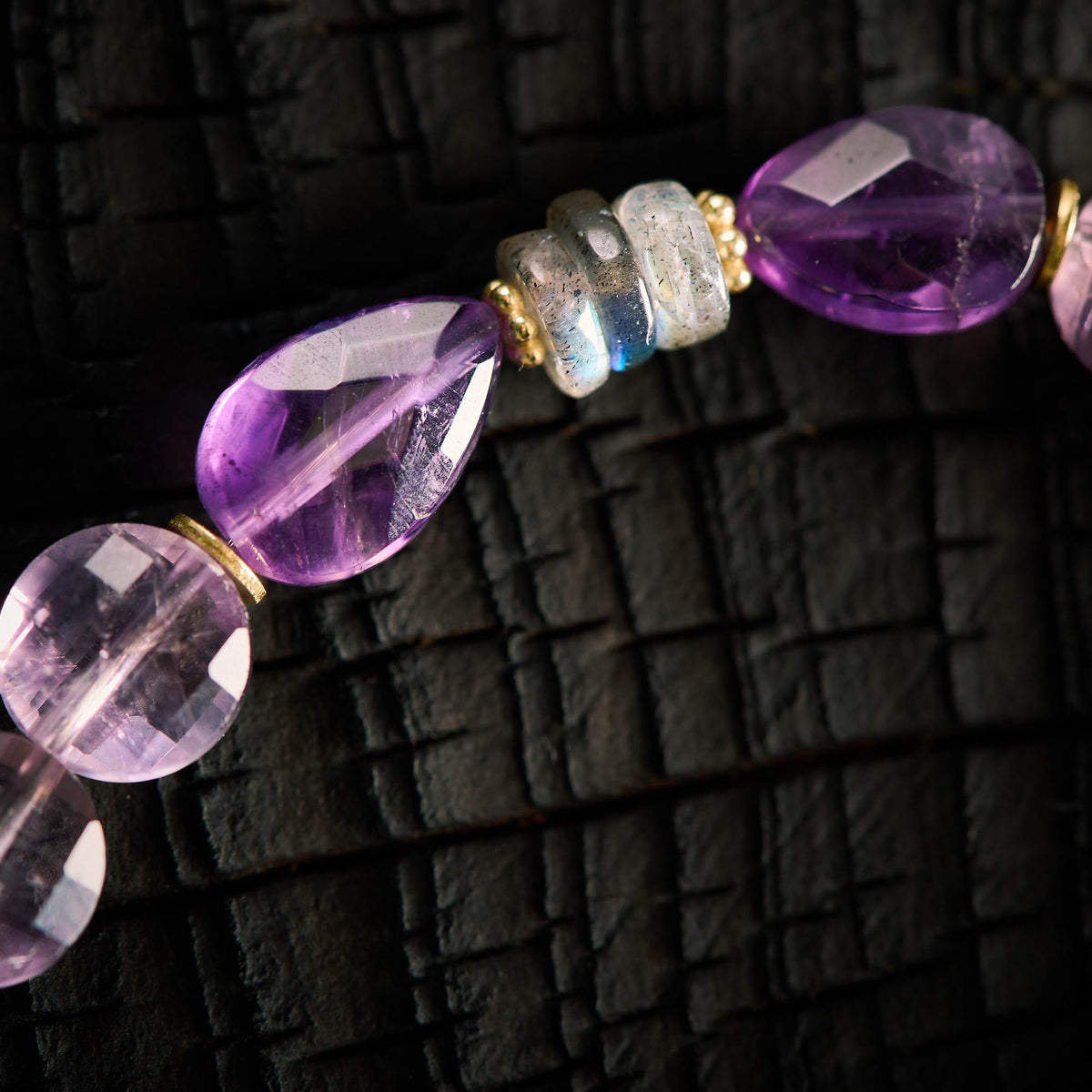 Bracelet en Labradorite et Améthyste