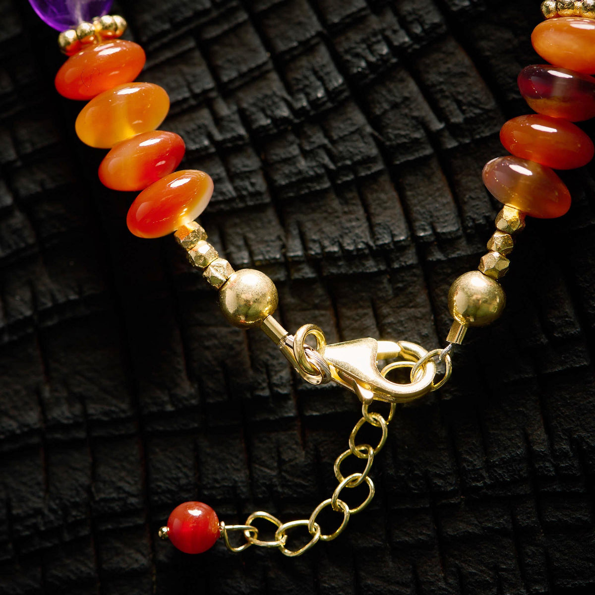 Bracelet en Cornaline et Améthyste