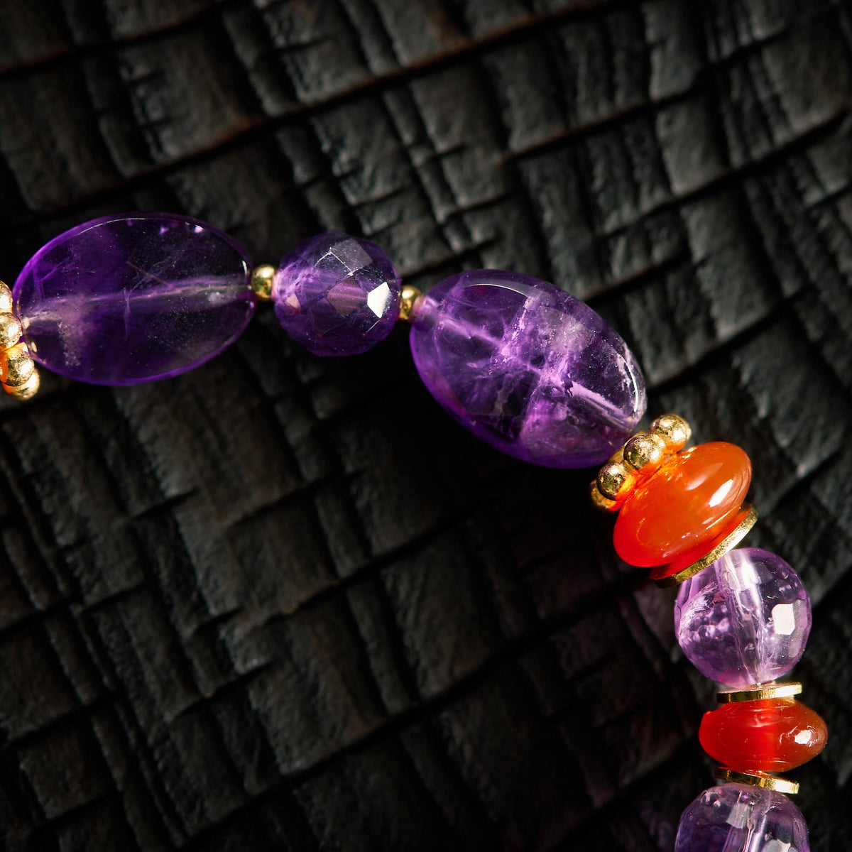 Bracelet en Cornaline et Améthyste
