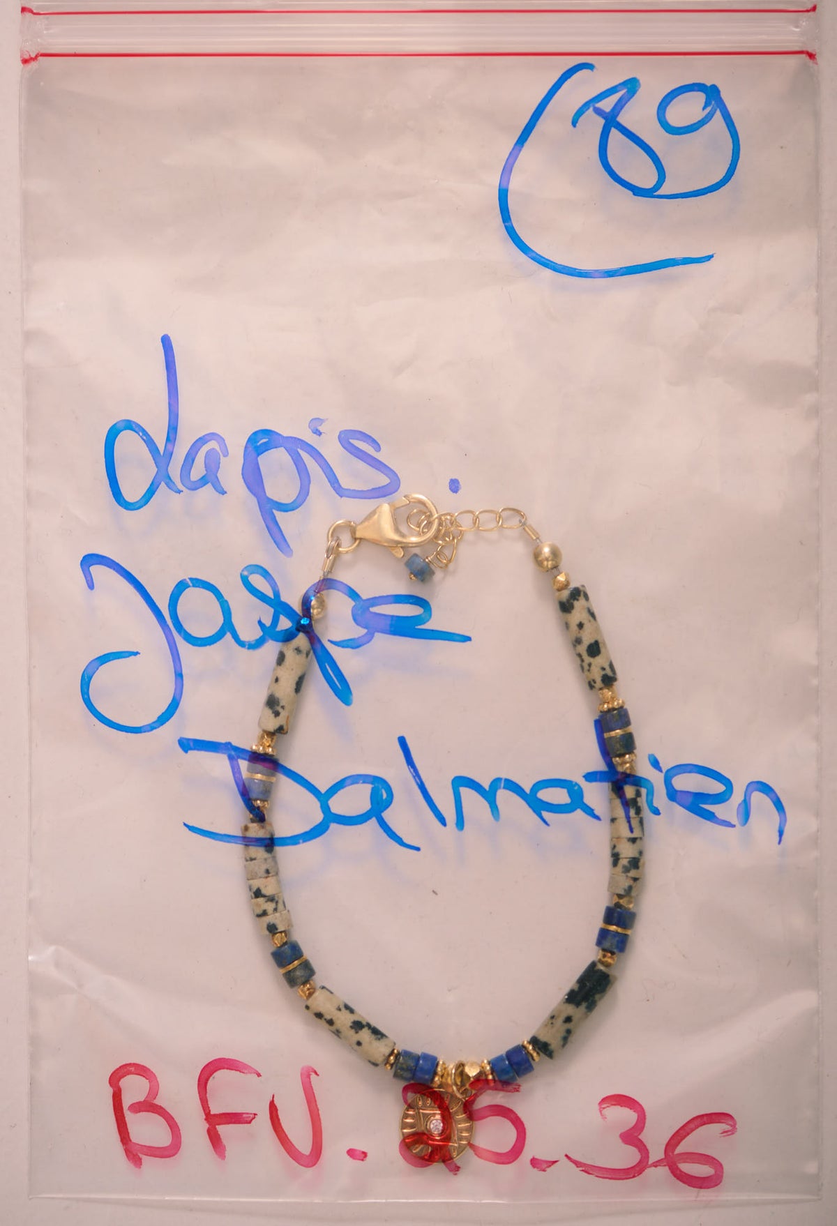 Bracelet en Lapis Lazuli et Jaspe Dalmatien