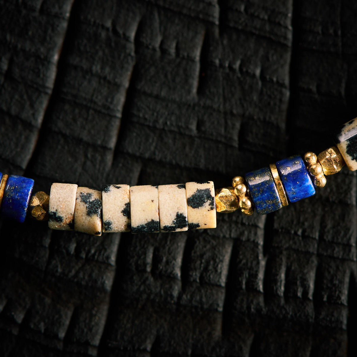 Bracelet en Jaspe Dalmatien et Lapis Lazuli