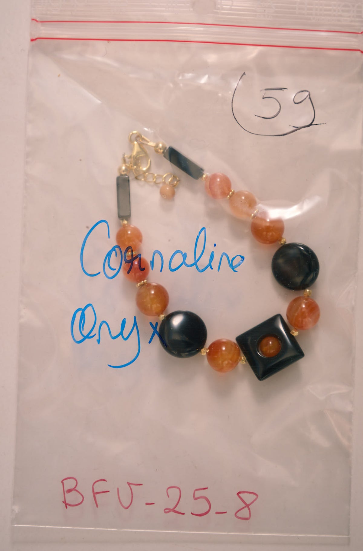Bracelet en Cornaline et Onyx