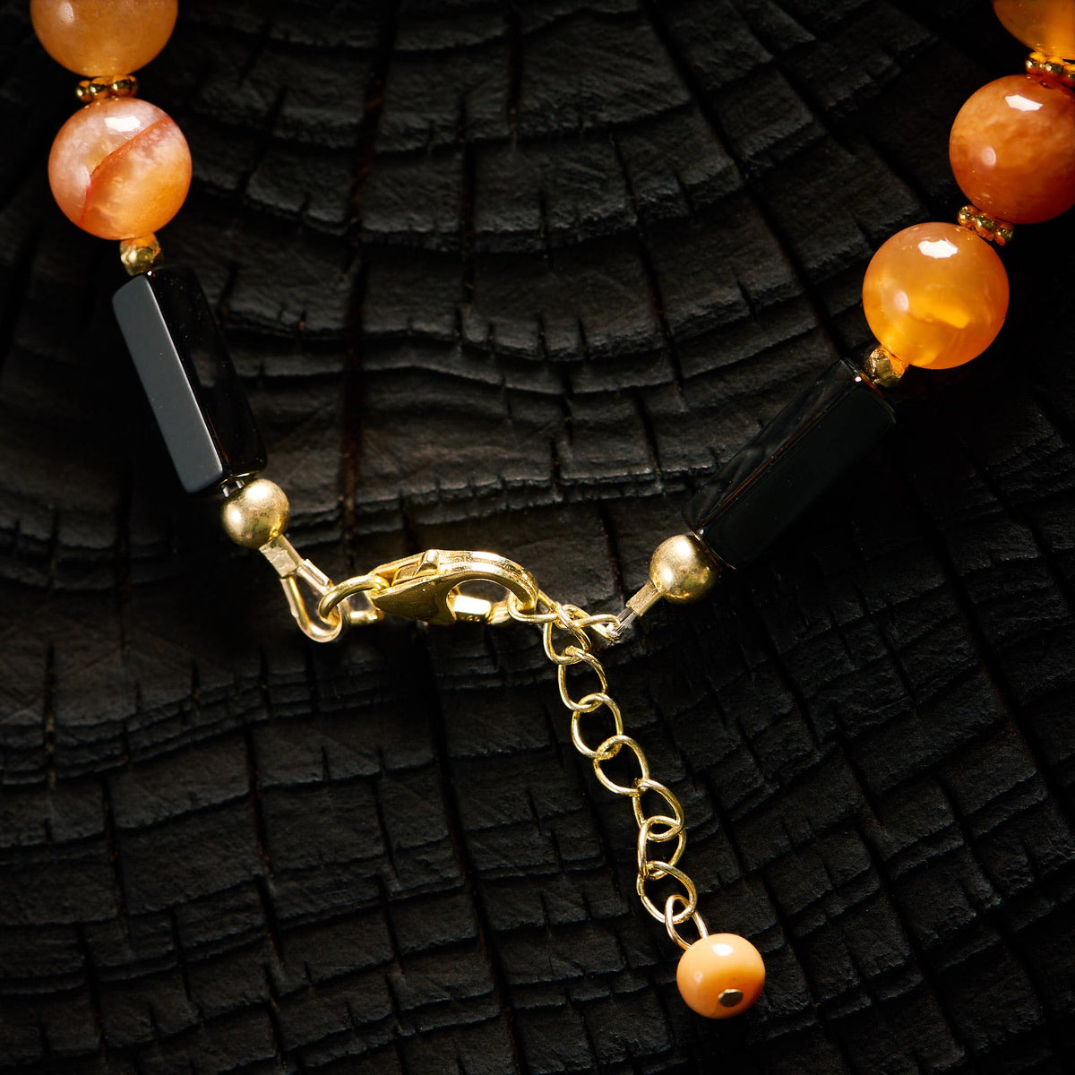 Bracelet en Cornaline et Agate Noire - Onxy