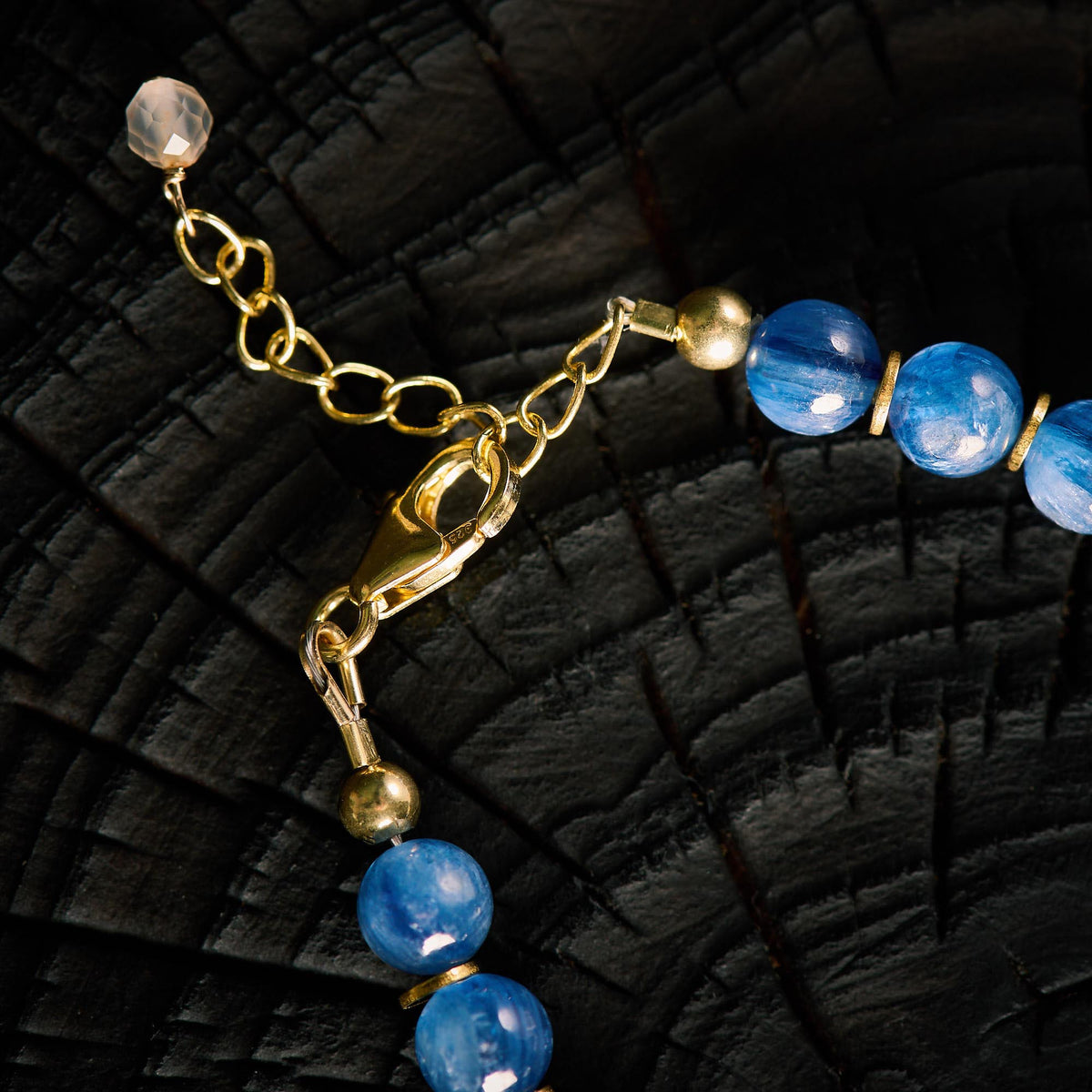 Bracelet en Cyanite et Pierre de Lune