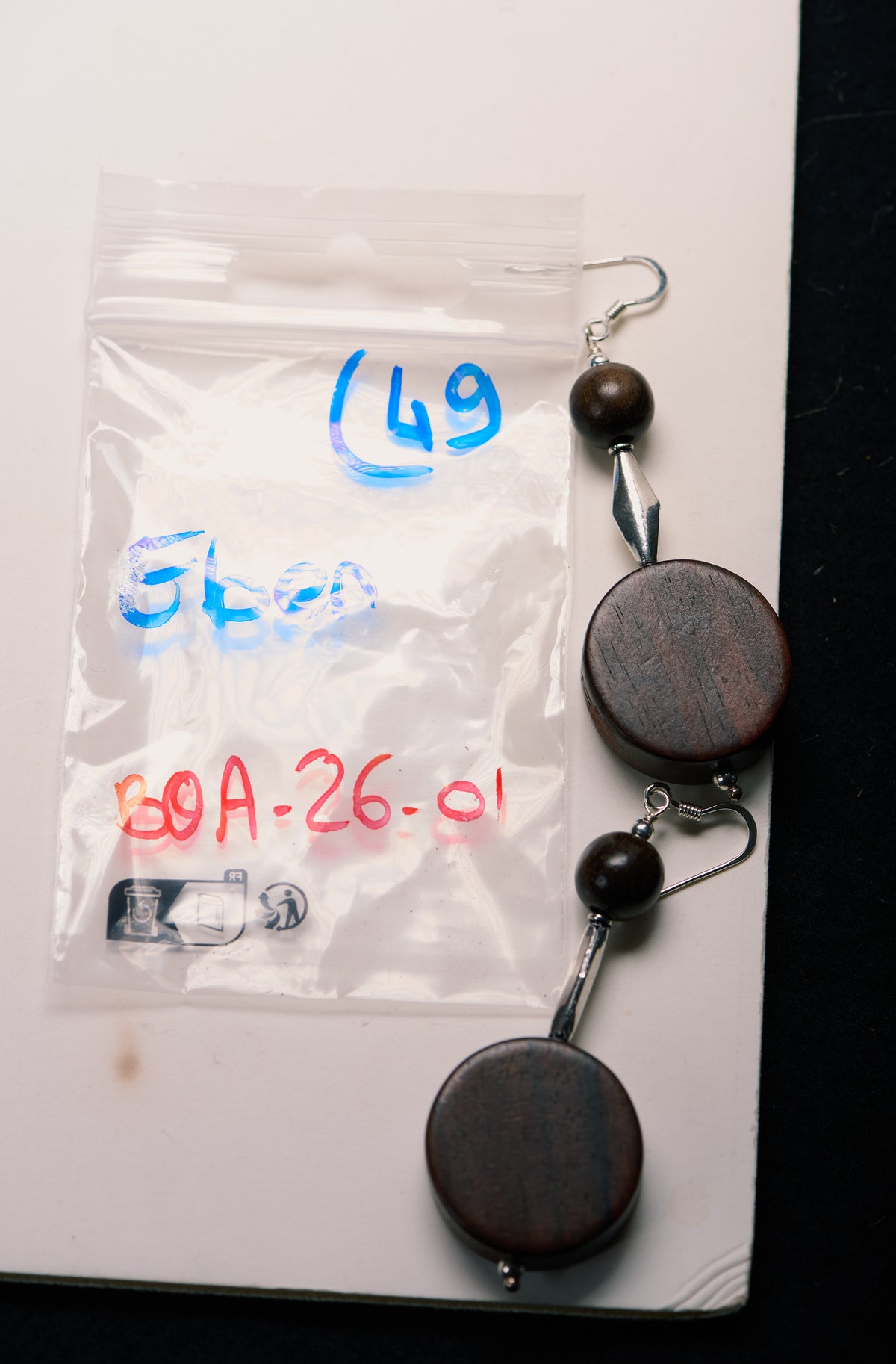 Boucles d'Oreilles en Ébène et Argent