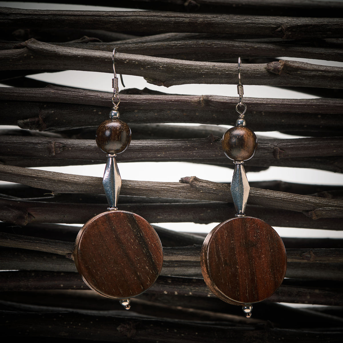 Boucles d'Oreilles en Ebène