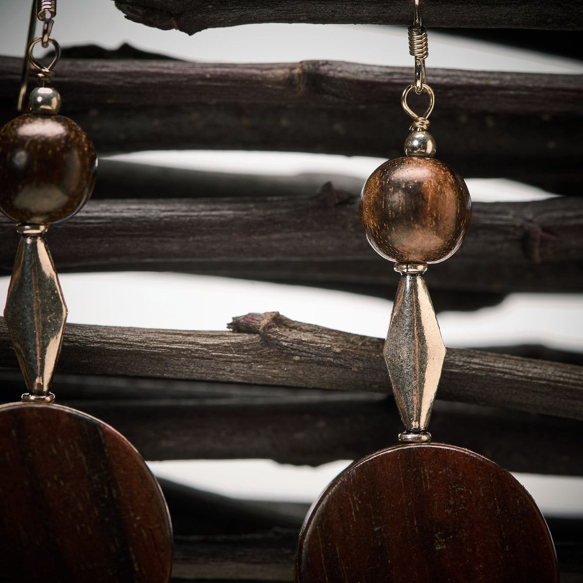 Boucles d'Oreilles en Ebène