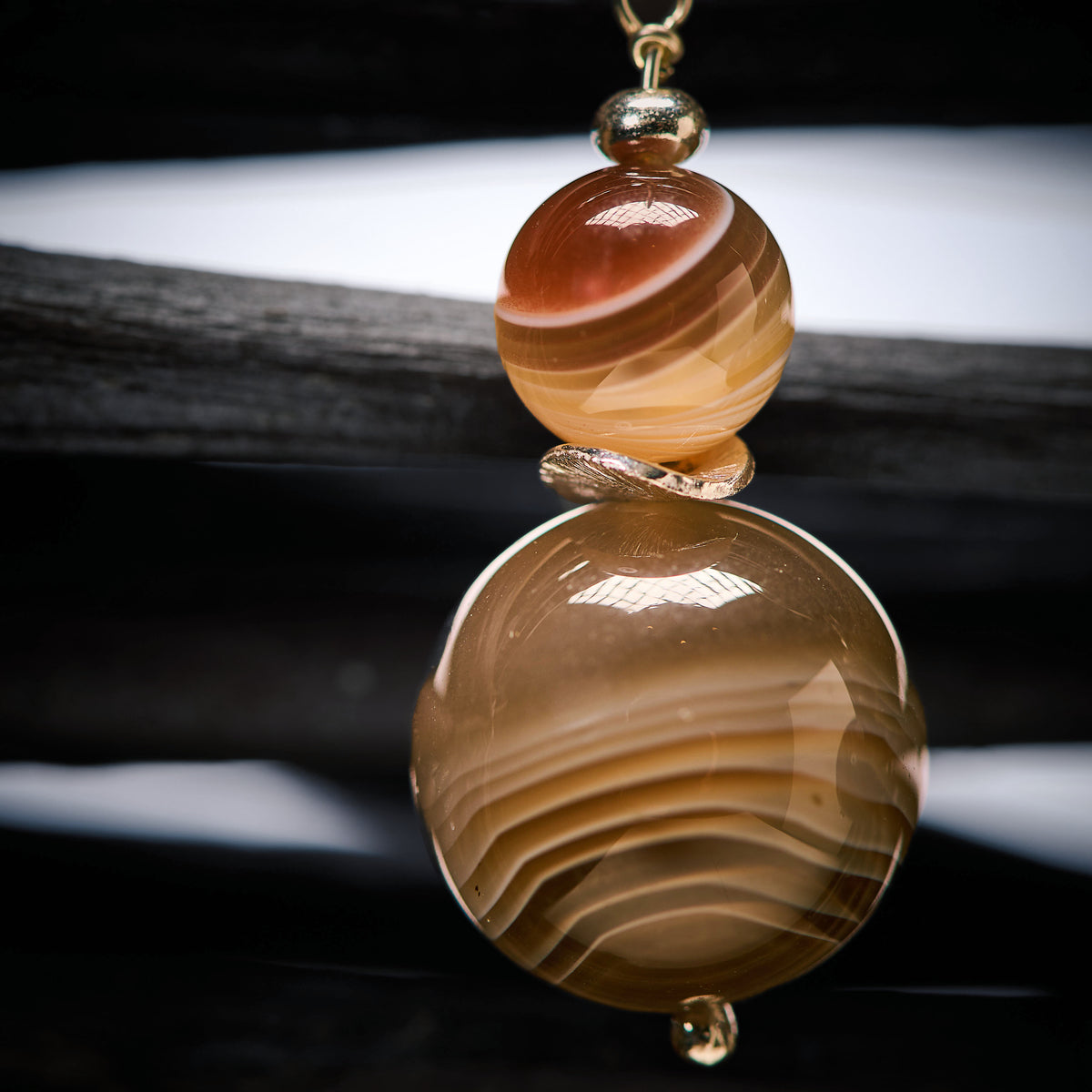 Boucles d'Oreilles en Agate du Botswana
