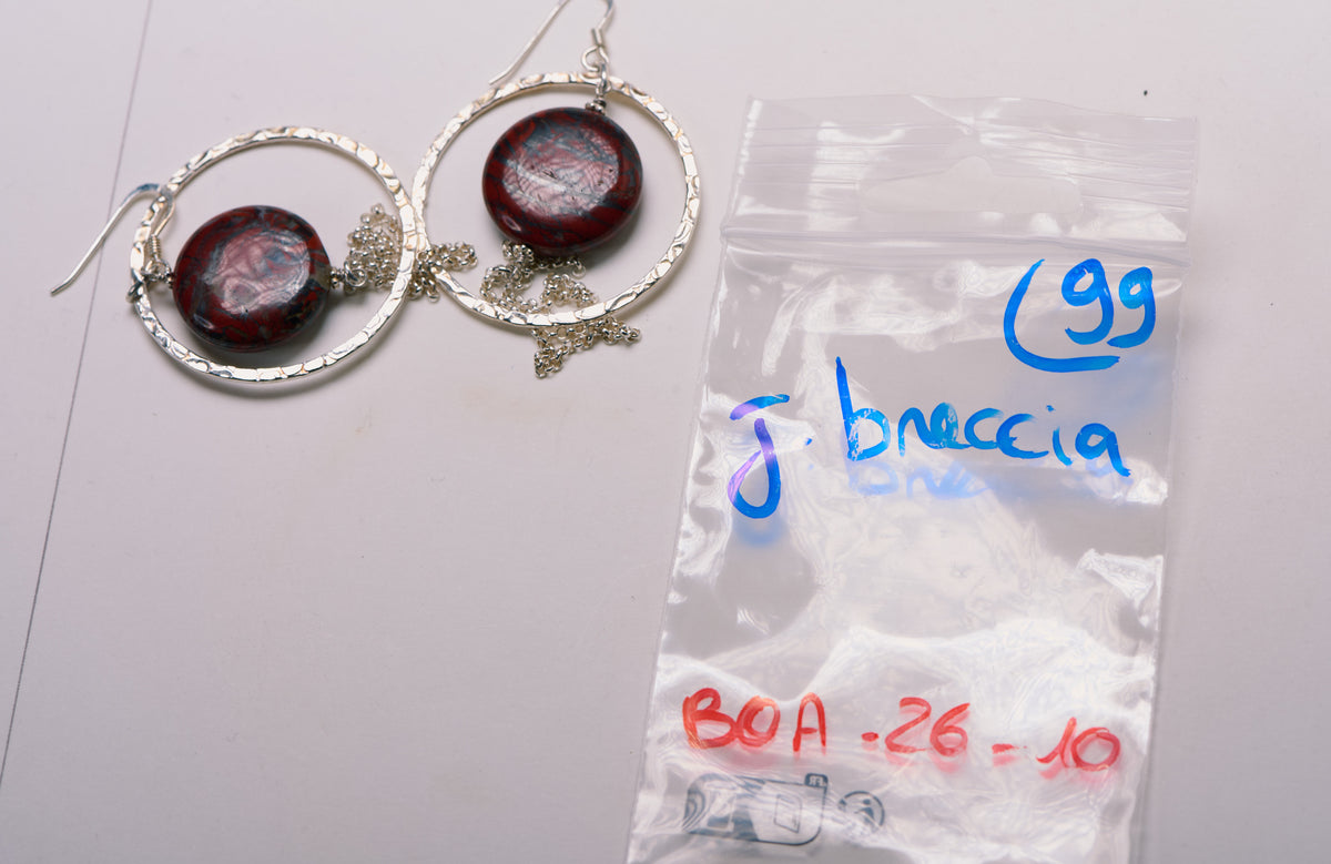 Boucles d'Oreilles en Jaspe Breccia