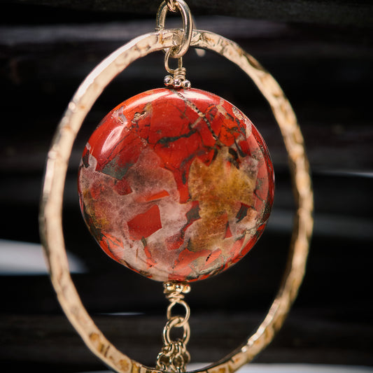 Boucles d'Oreilles en Jaspe Breccia